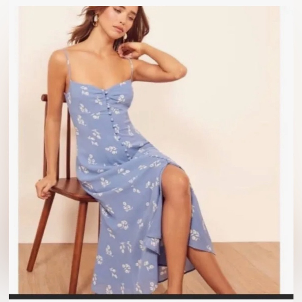 Reformation Dress Size 6 Cybill Button Front Sundress Verona
